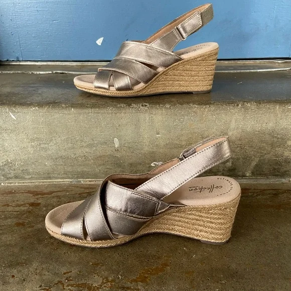 Clarks pewter wedge sandals - Lafley Krissy - Picture 3 of 7